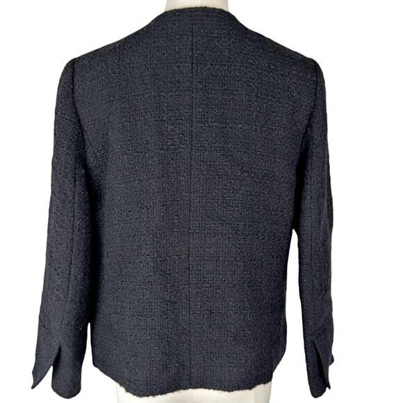 Vince Black Tweed Boucle Wool Blend Blazer Jacket Sz 6 Luxury Career Preppy - Picture 4 of 10